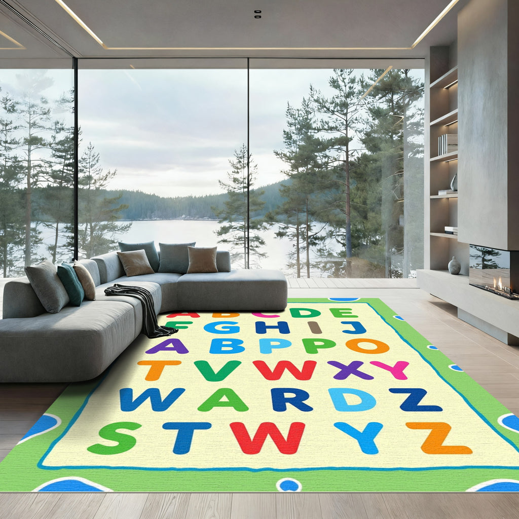 Colorful Alphabet Letters Grid Poster Rug