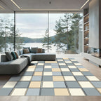 Modern Geometric Grid Composition Rug
