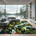 Earthy Forest Abstract River Art Rug