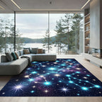 Celestial Blue Starry Constellation Rug