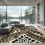Golden Ocelot Spotted Tropical Art Rug