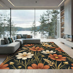 Autumnal Cosmos and Wheat Field Floral Rug