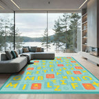 Retro Alphabet Blocks Graphic Rug