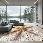 Radiant Gold Bursting Speckle Composition Rug