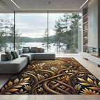 Gilded Leaf Vine Symmetry Rug