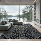 Navajo Inspired Geometric Diamond Rug