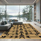 Black Arrow Pattern Tan Background Rug
