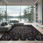 Gothic Vivid Stained Glass Window Rug