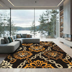 Orange Leopard Chain Medallion Rug