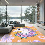 Whimsical Unicorn Floral Garland Rug