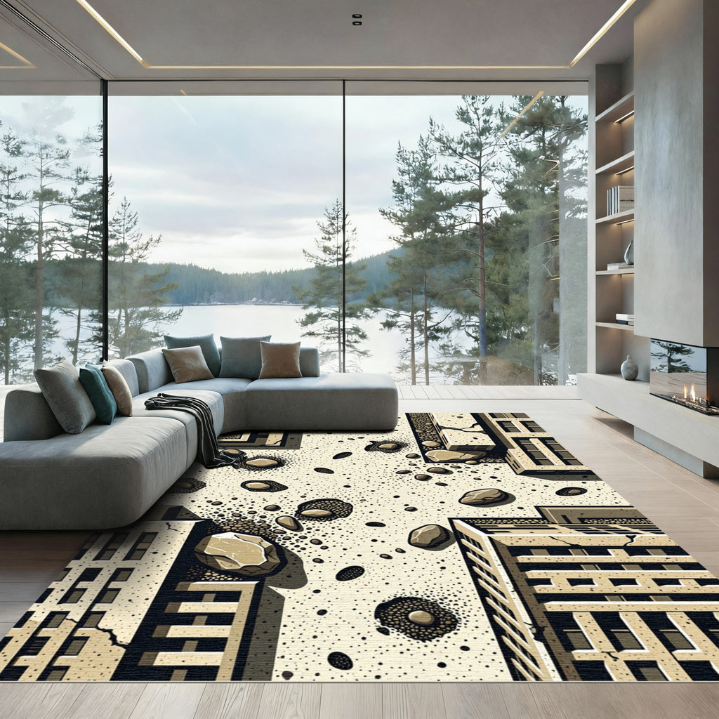 Urban Debris Texture Abstract Rug
