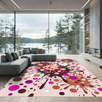 Vibrant Polka Dot Splatter Burst Rug
