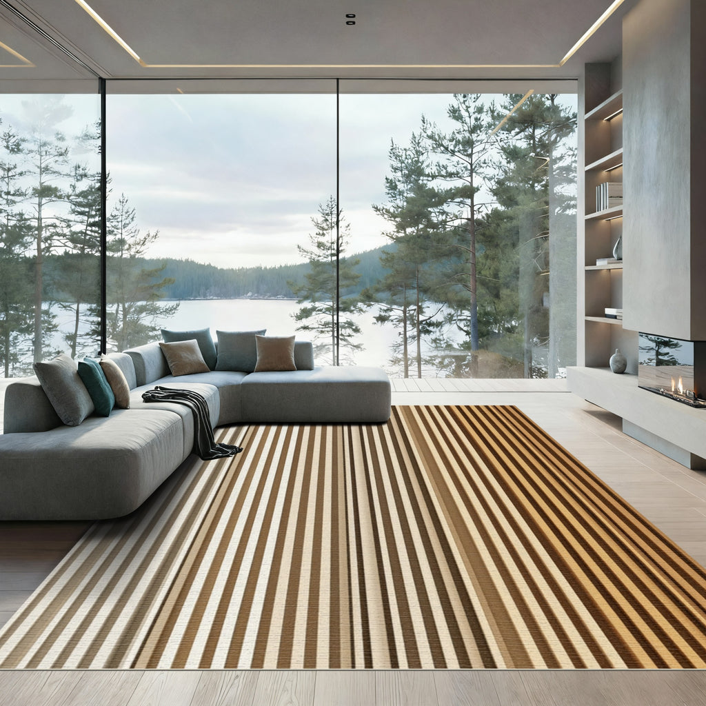 Earthy Gradient Vertical Stripe Rug