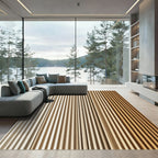 Earthy Gradient Vertical Stripe Rug