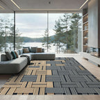 Woven Beige Blue Texture Rug