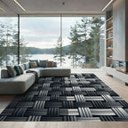 Monochromatic Slate Gray Woven Interlock Rug