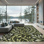 Botanical Olive Leaf Intertwined Vine Rug