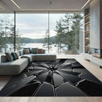 Monochrome Shattered Glass Geometric Abstract Rug