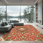 Grand Coral Scroll Seashell Accents Rug