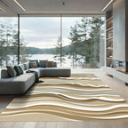 Earthy Tones Abstract Layered Waves Rug