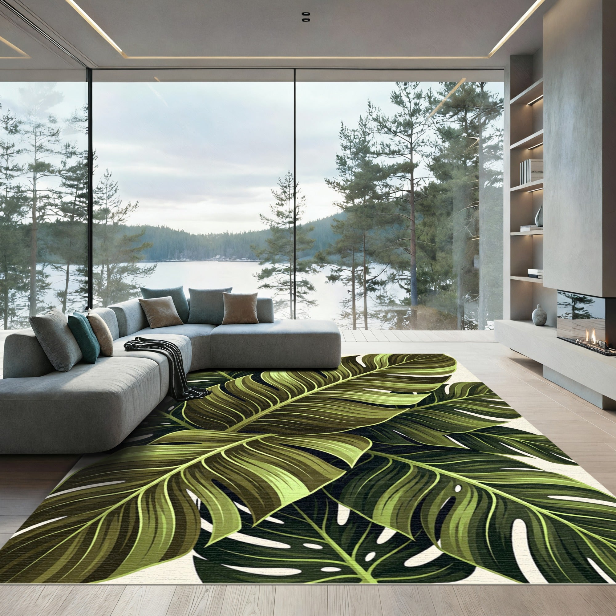 Verdant Leafy Paradise Texture Rug