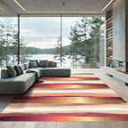 Sunset Gradient Brush Stroke Stripes Rug