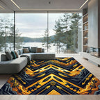 Golden Mountain Tribal Wolf Feather Rug