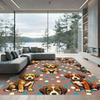 Cute Polka Dot Puppy Ceramic Tile Rug