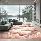 Dreamy Dusty Rose Cumulus Cloud Artwork Rug
