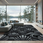 Monochromatic Shell Waves Accordion Arrangement Rug