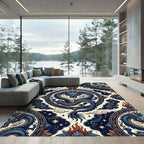 Celestial Blue Dragon Medallion Rug