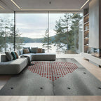 Red Dotted Heart Graphic Rug