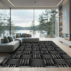 Charcoal Gray Woven Texture Rug