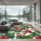 Lush Botanical Strawberry Berry Fruit Orchard Rug