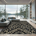 Black Gold Chain Leopard Print Rug