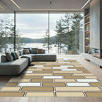 Sandy Beige Brickwork Rectangles Rug