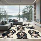 Charming Basset Hound Puppy Illustration Rug