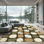 Rustic Earth Tones Tile Rug