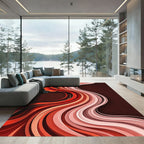 Crimson Poppy Wave Flow Rug