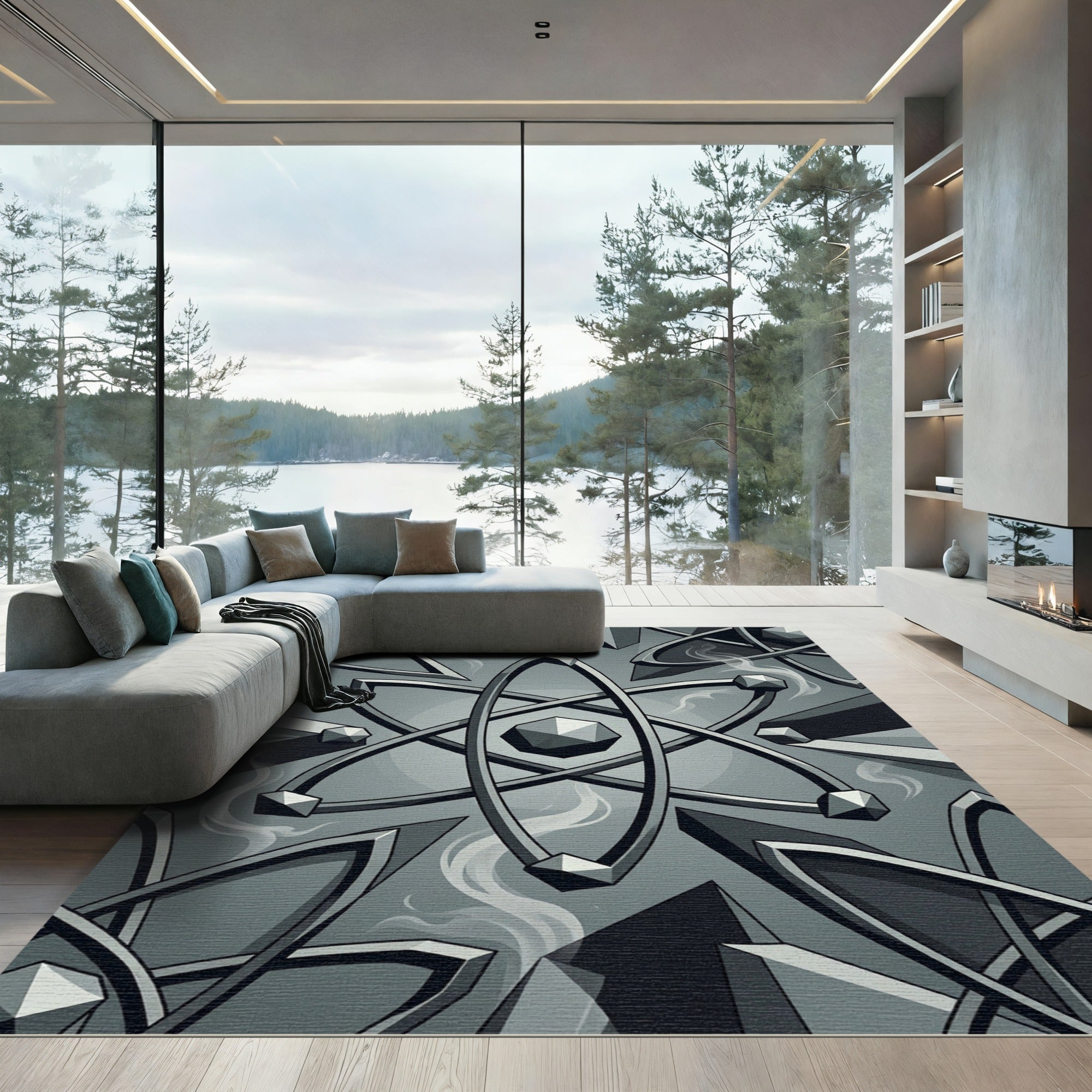 Monochromatic Atom Geometric Abstract Rug