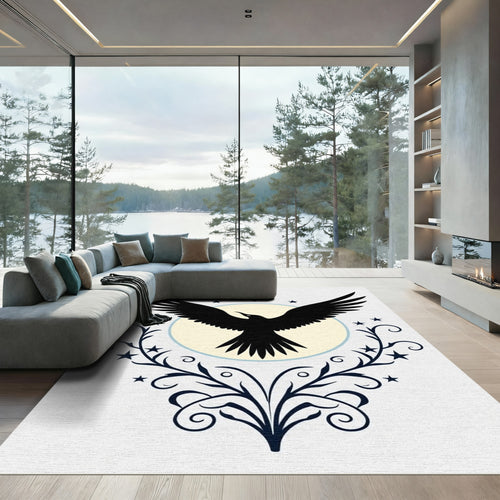 Black Raven Celestial Swirls Rug