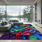 Vibrant Chaotic Splatter Art Rug