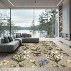 Delicate Botanical Garden Floral Medley Rug