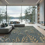 Sage Green Botanical Meadow Field Rug