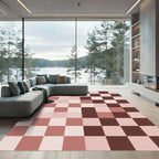 Dusty Rose Checkerboard Squares Rug