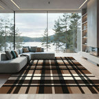Classic Brown and Cream Tartan Plaid Rug