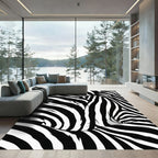 Bold Black and White Zebra Vortex Rug