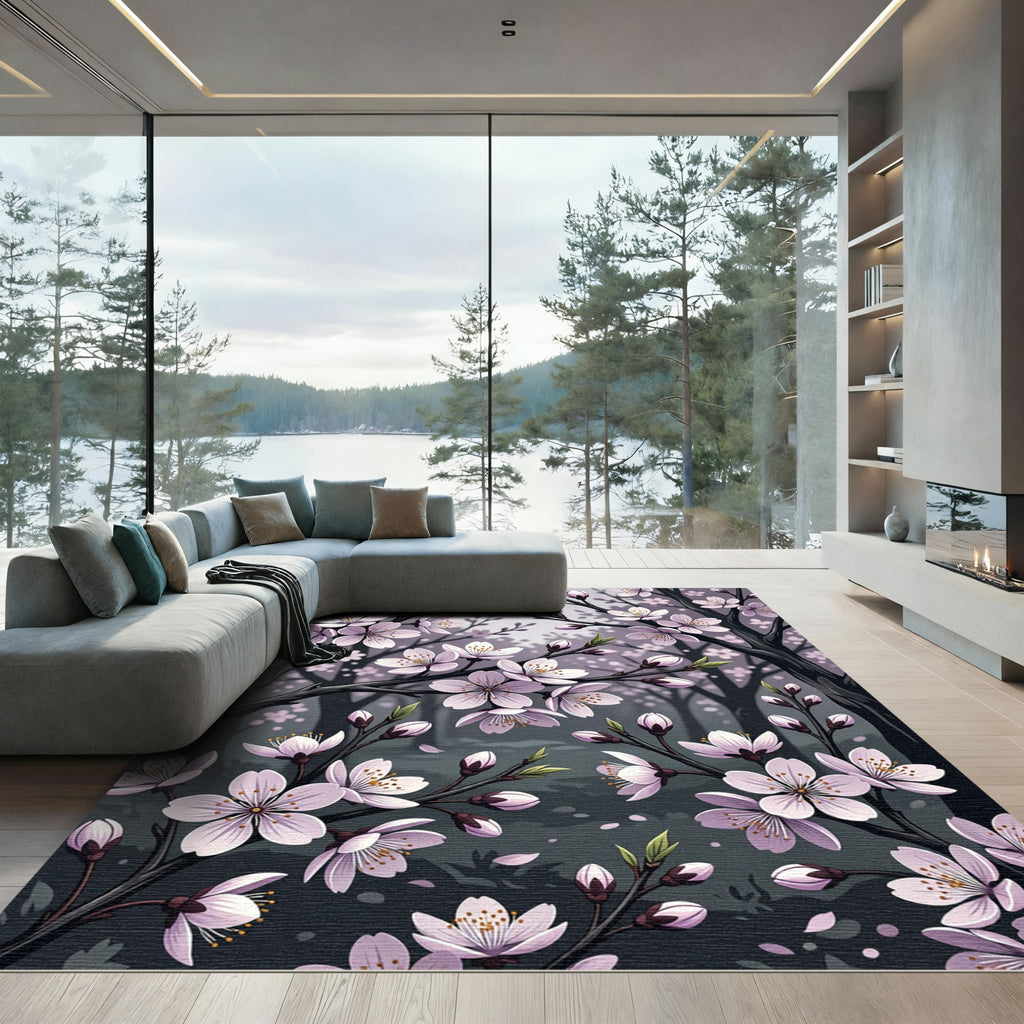 Whimsical Cherry Blossom Garden Rug