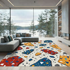 Multicolor Terrazzo Abstract Geometric Mosaic Rug