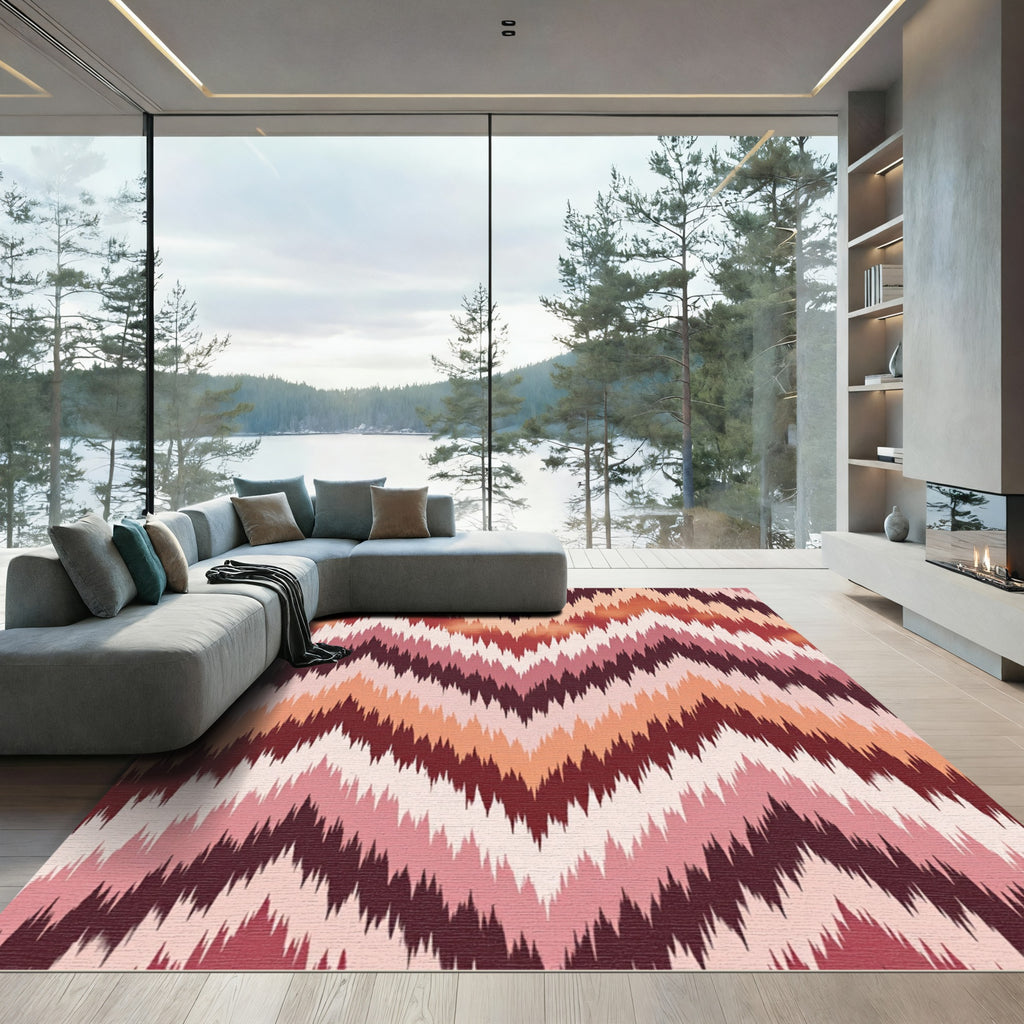 Earthy Zigzag Strokes Rug